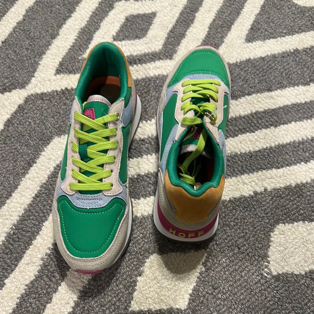 Hoff Gold Coast Green and Gray Sneakers with Neon Accents